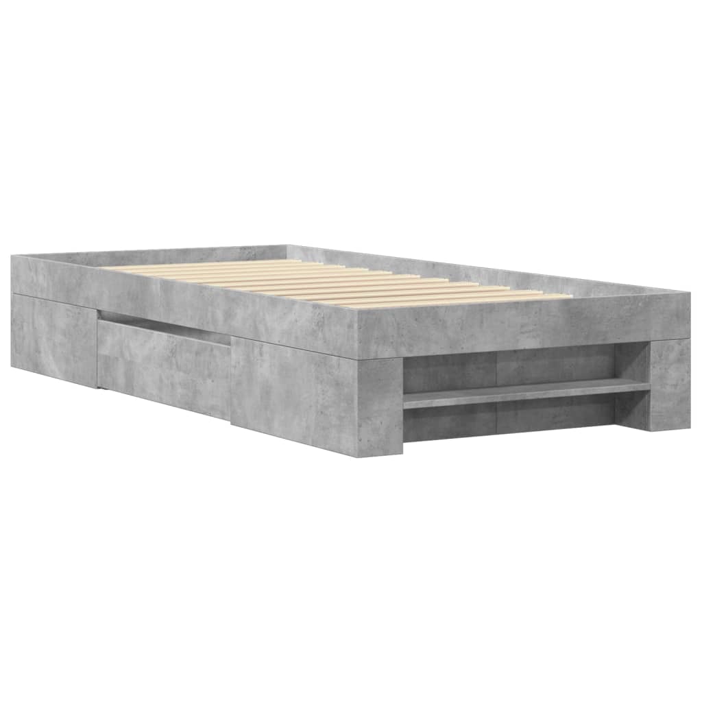 Sengeramme betonggrå 75x190 cm konstruert tre