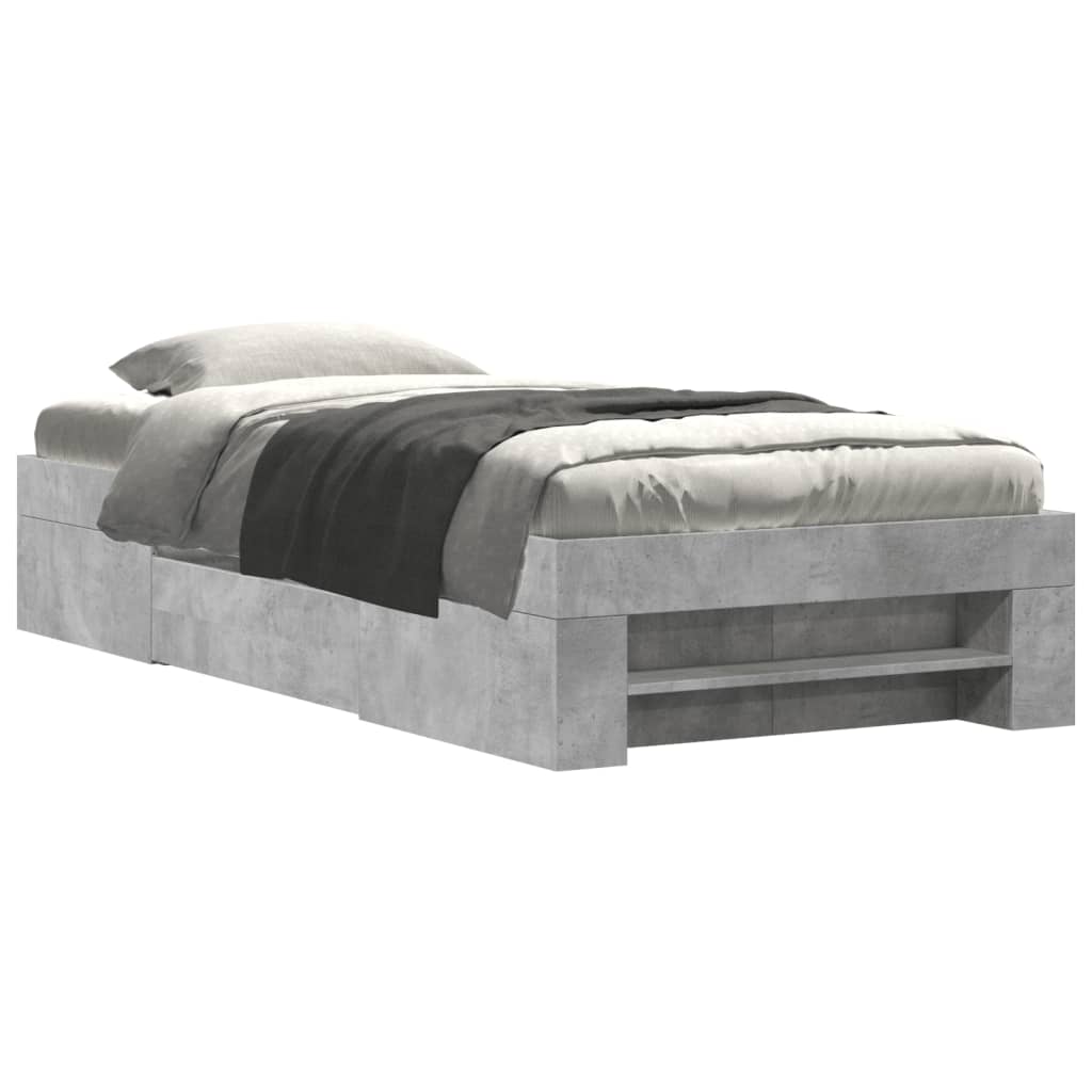 Sengeramme betonggrå 75x190 cm konstruert tre