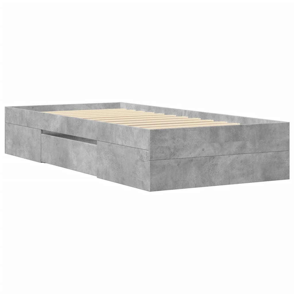 Sengeramme betonggrå 75x190 cm konstruert tre
