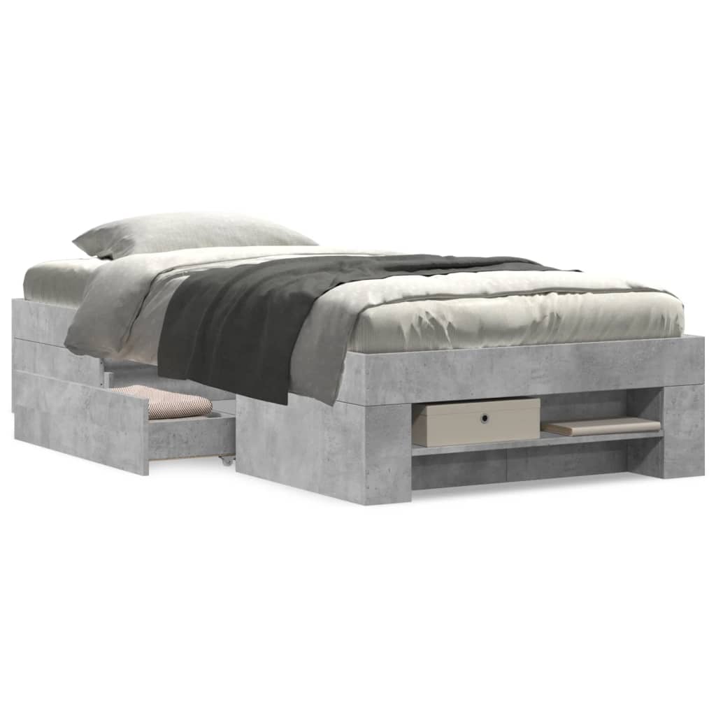 Sengeramme betonggrå 75x190 cm konstruert tre