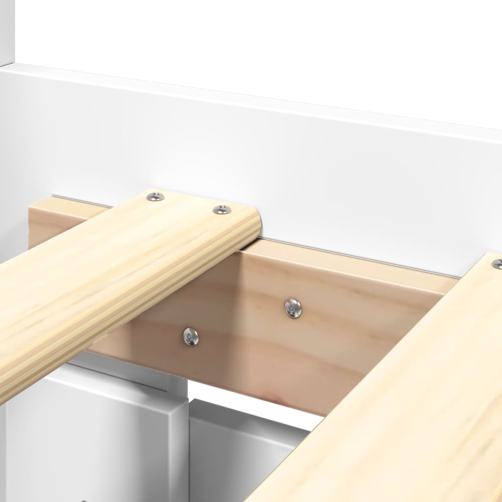 Sengeramme med hodegavl hvit 150x200 cm konstruert tre