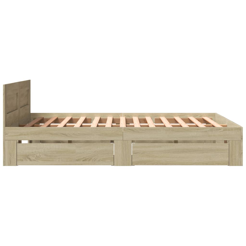 Sengeramme med hodegavl sonoma eik 150x200 cm konstruert tre