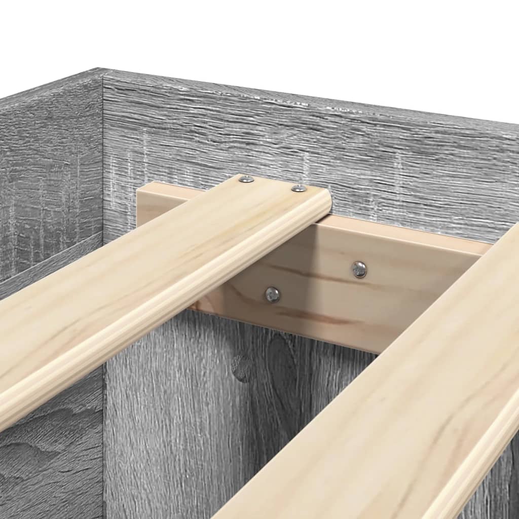 Sengeramme med hodegavl grå sonoma 120x200 cm konstruert tre