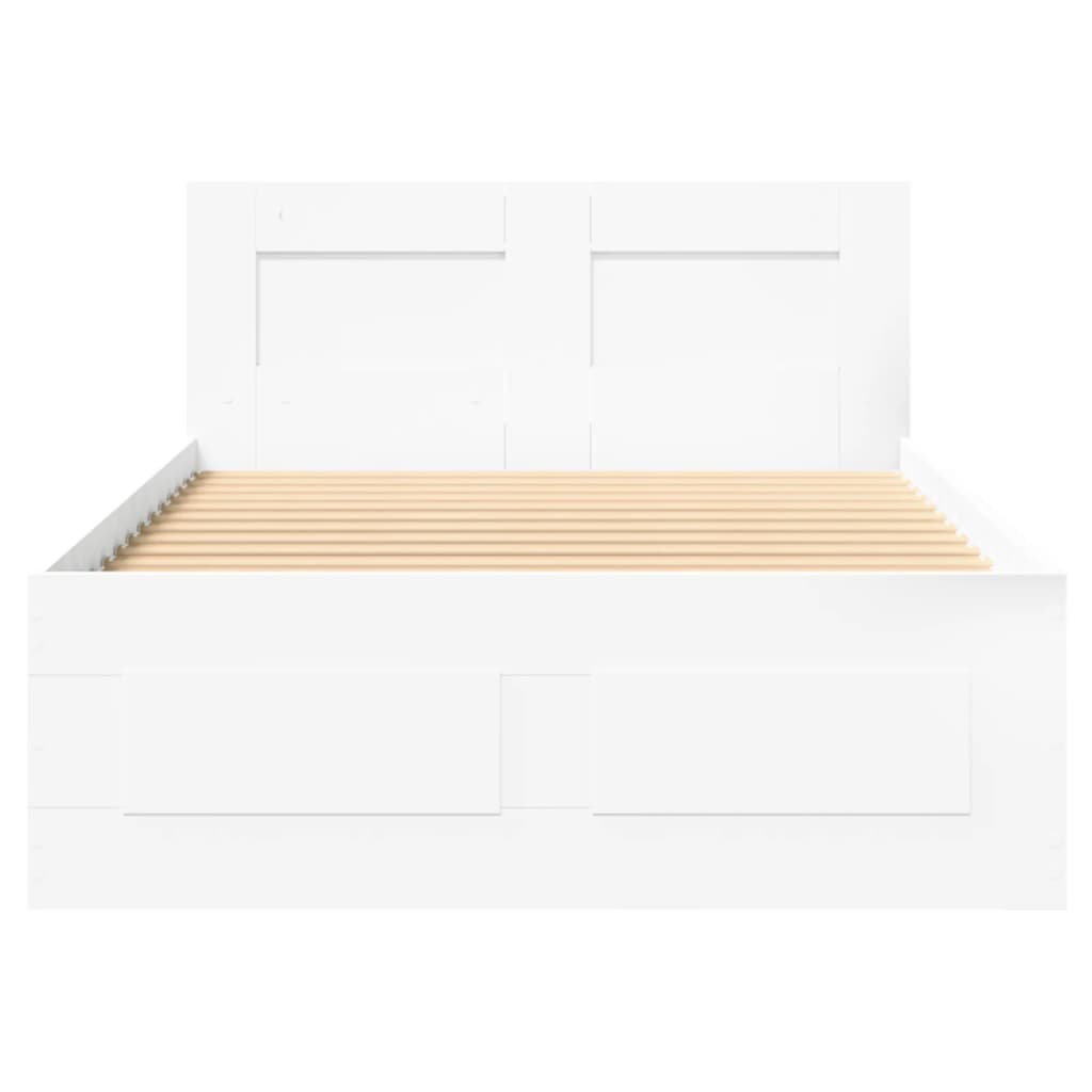 Sengeramme med hodegavl hvit 100x200 cm konstruert tre