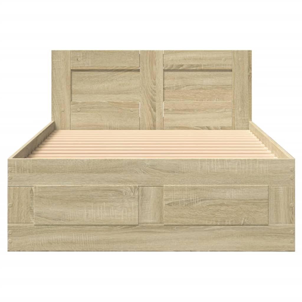 Sengeramme med hodegavl sonoma eik 100x200 cm konstruert tre