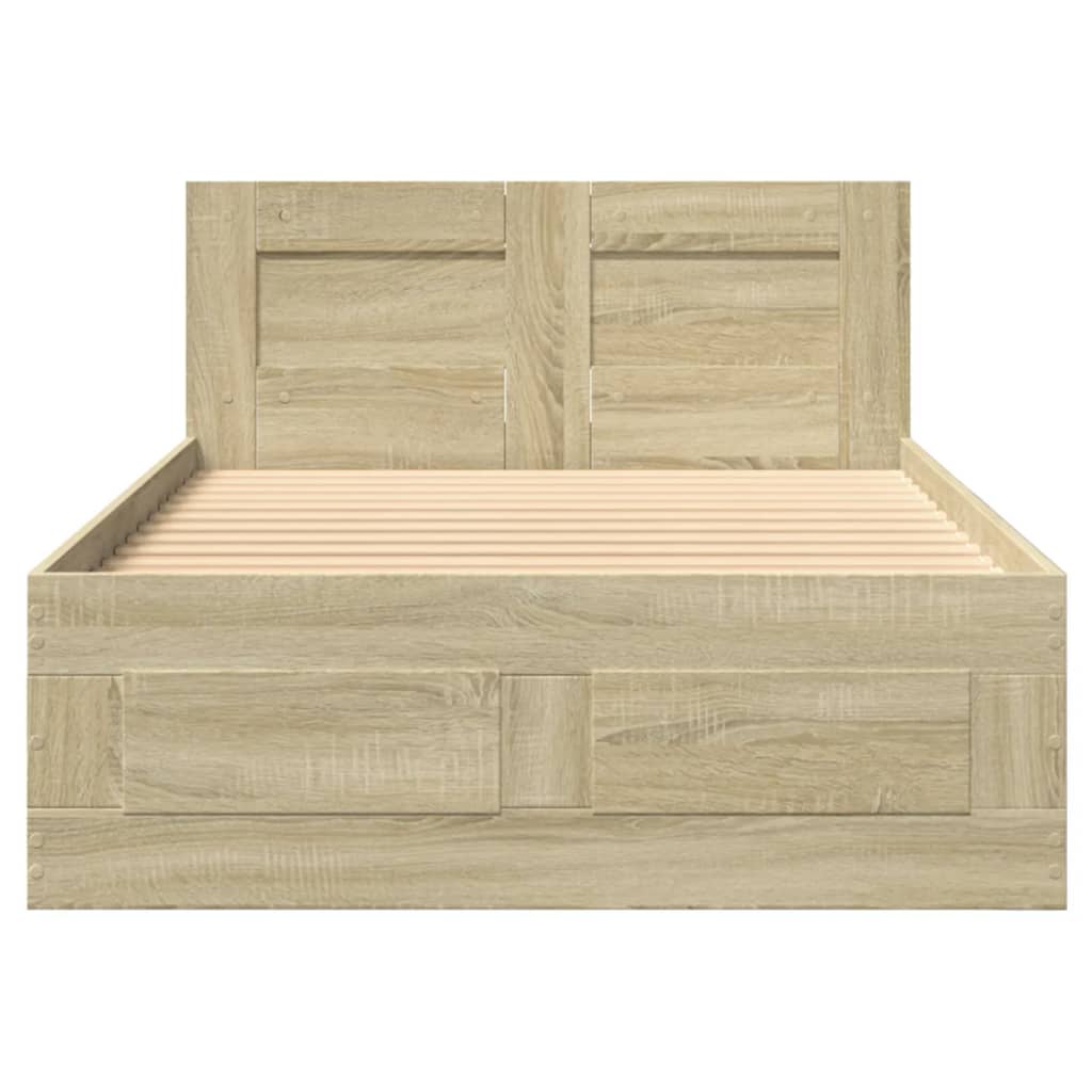 Sengeramme med hodegavl sonoma eik 90x200 cm konstruert tre