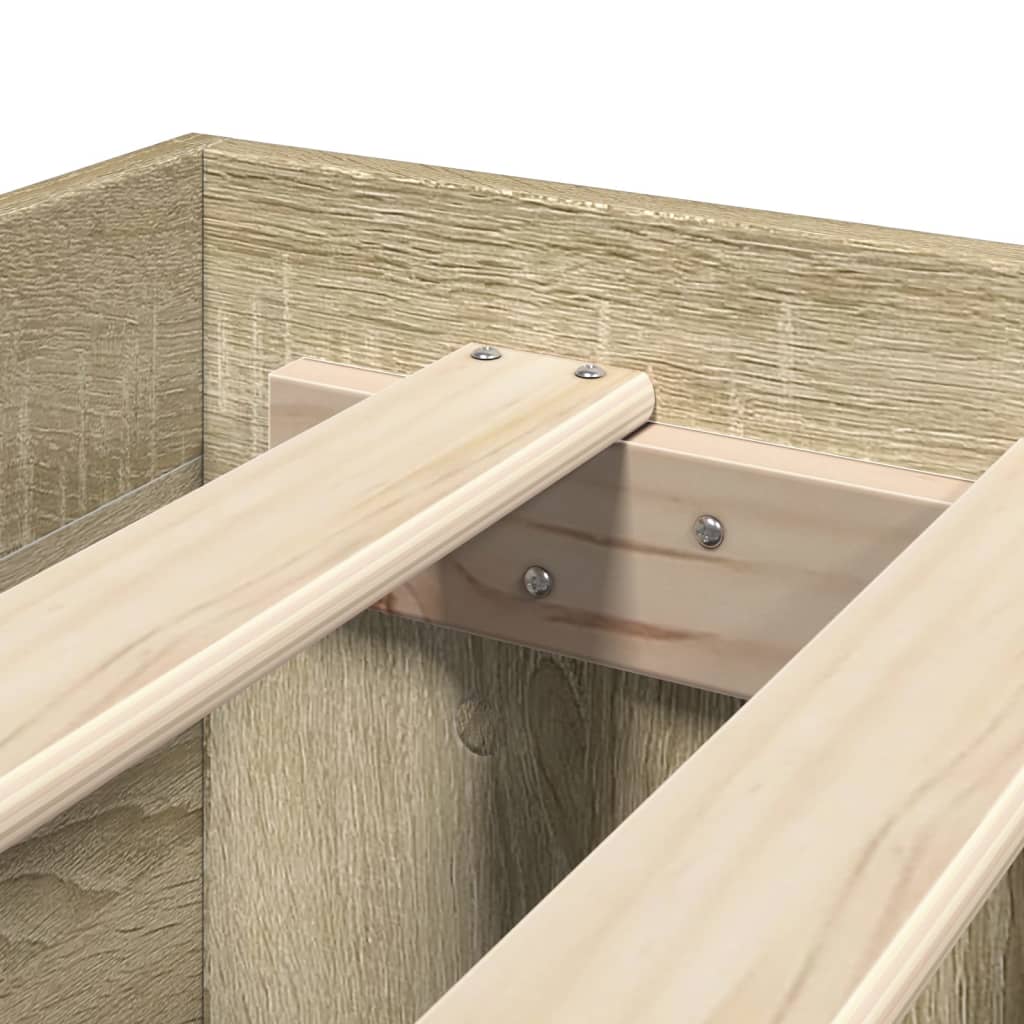 Sengeramme med hodegavl sonoma eik 90x200 cm konstruert tre