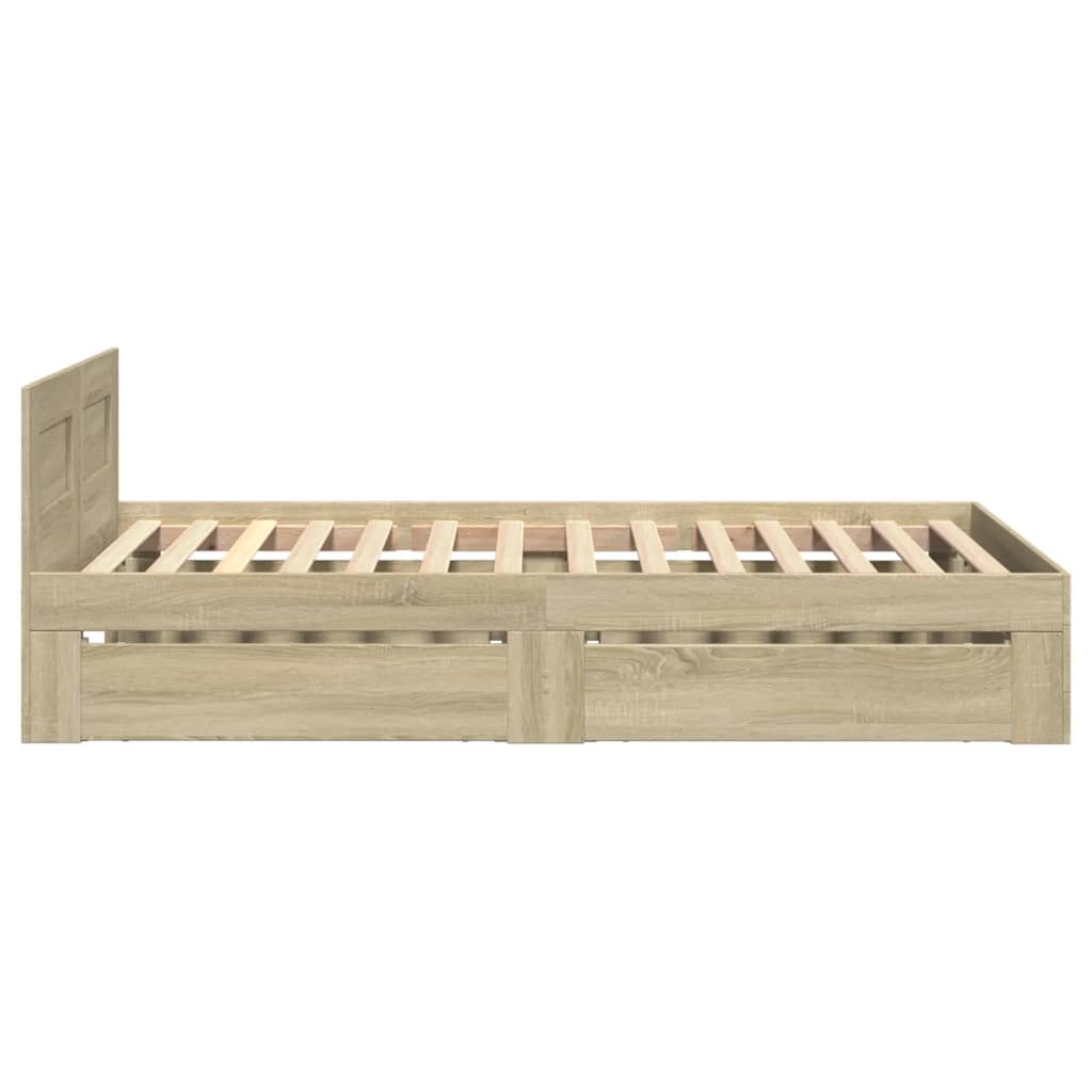 Sengeramme med hodegavl sonoma eik 90x190 cm konstruert tre