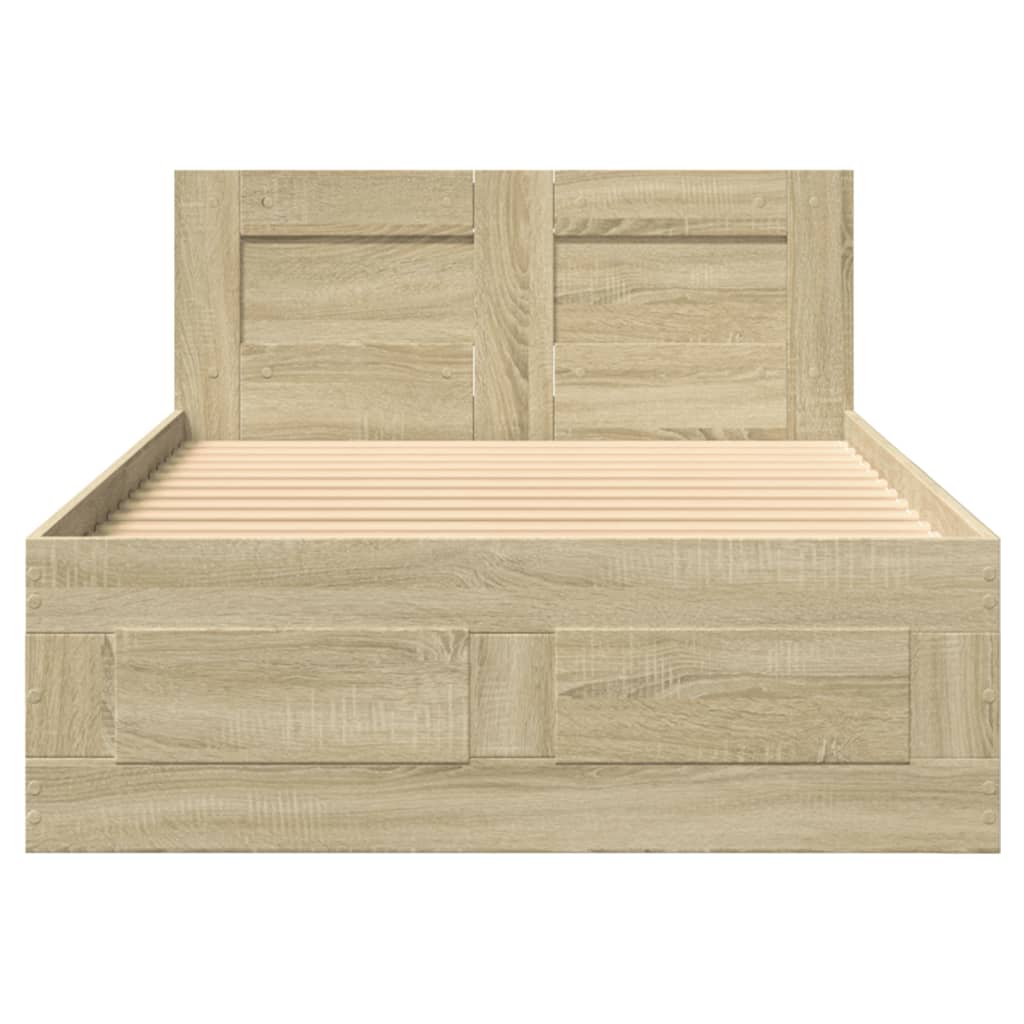 Sengeramme med hodegavl sonoma eik 75x190 cm konstruert tre
