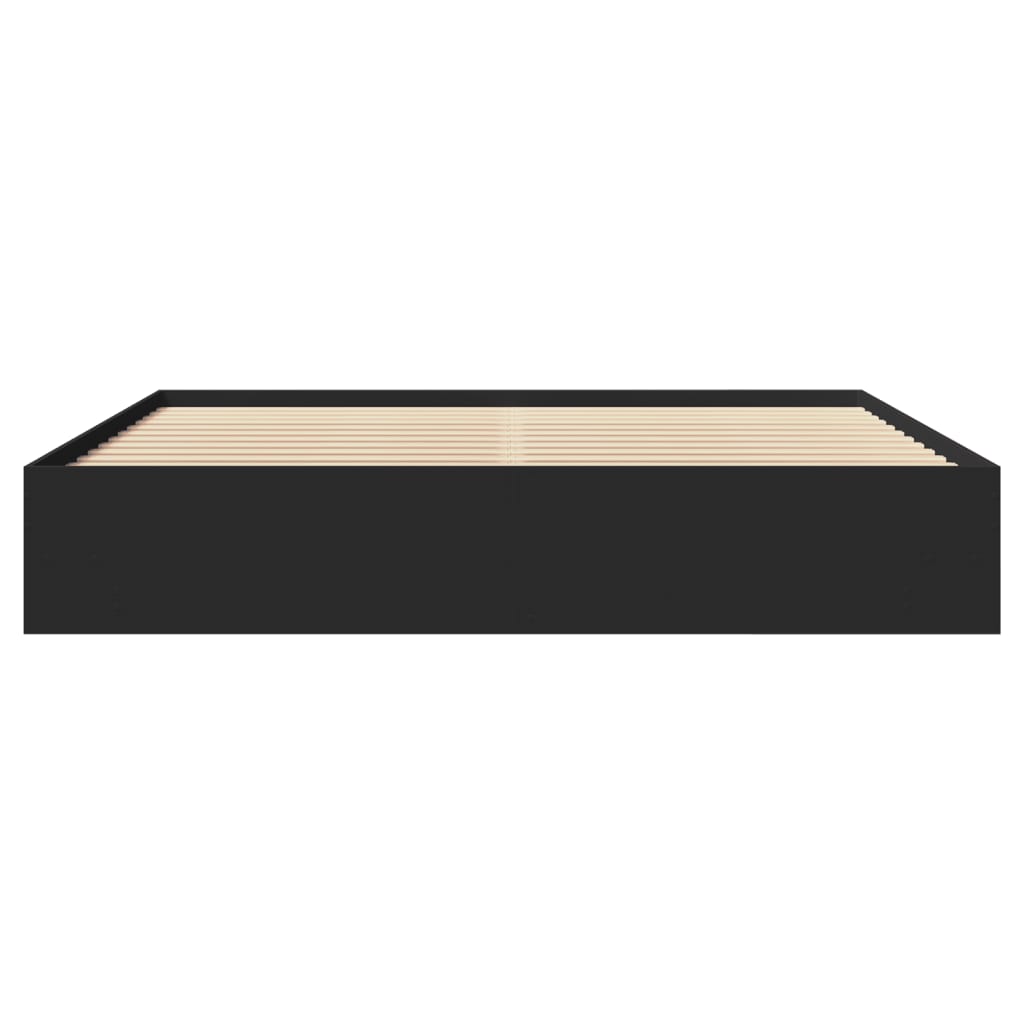 Sengeramme svart 200x200 cm konstruert tre