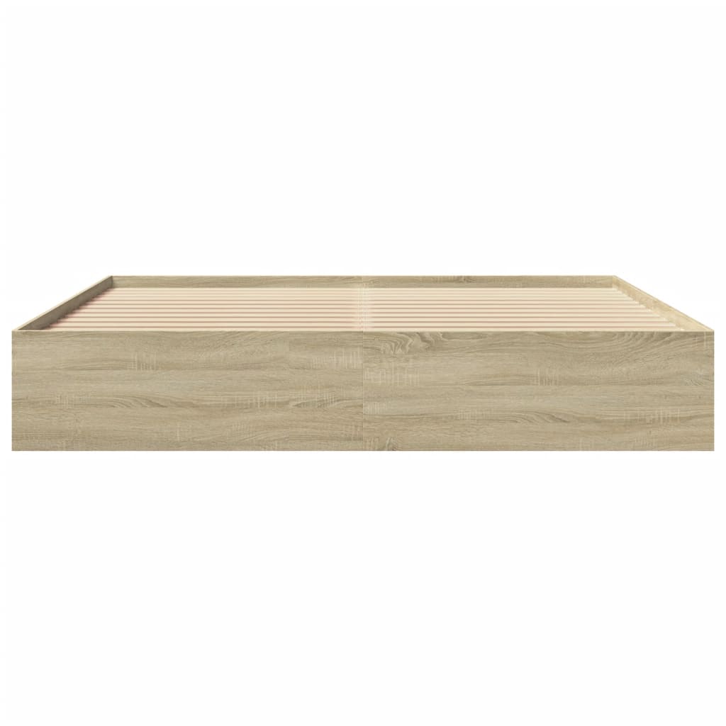 Sengeramme uten madrass sonoma eik 200x200 cm konstruert tre