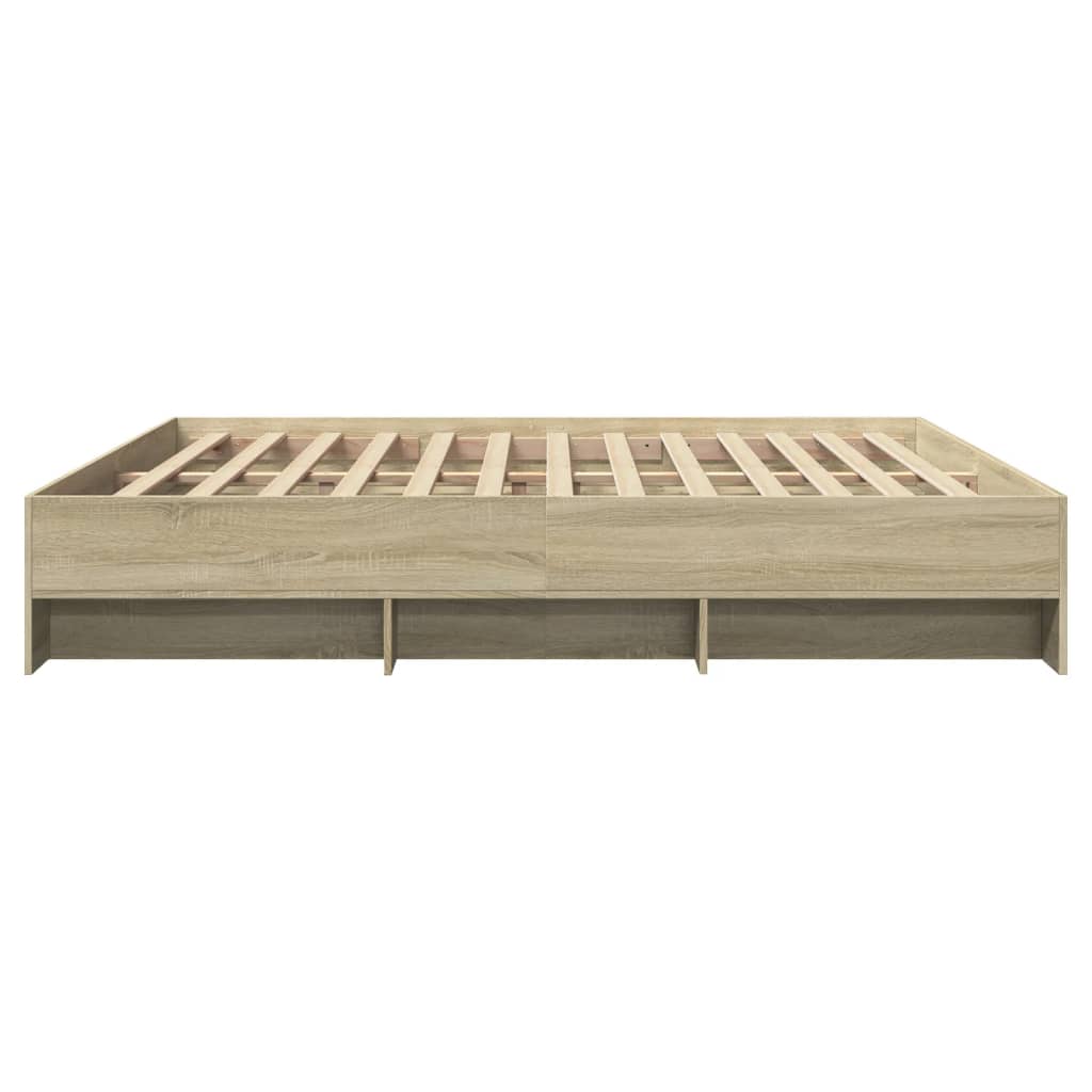 Sengeramme uten madrass sonoma eik 200x200 cm konstruert tre