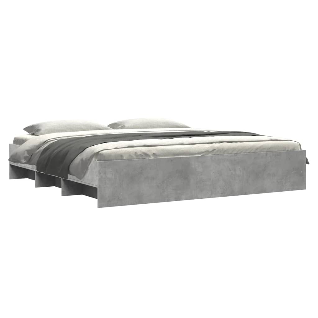 Sengeramme betonggrå 200x200 cm konstruert tre