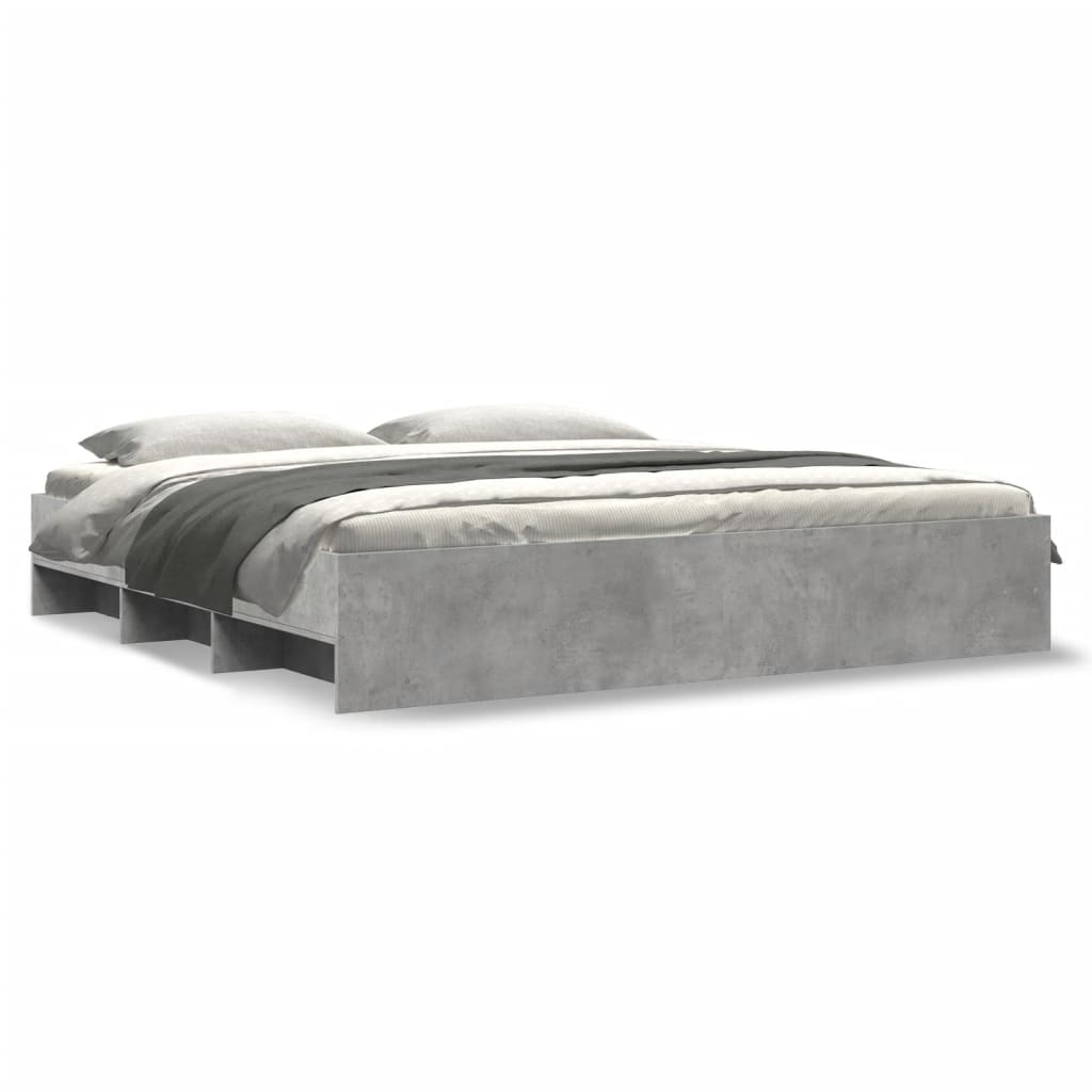 Sengeramme betonggrå 200x200 cm konstruert tre