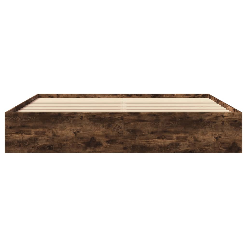 Sengeramme uten madrass madrass røkt eik 200x200 cm