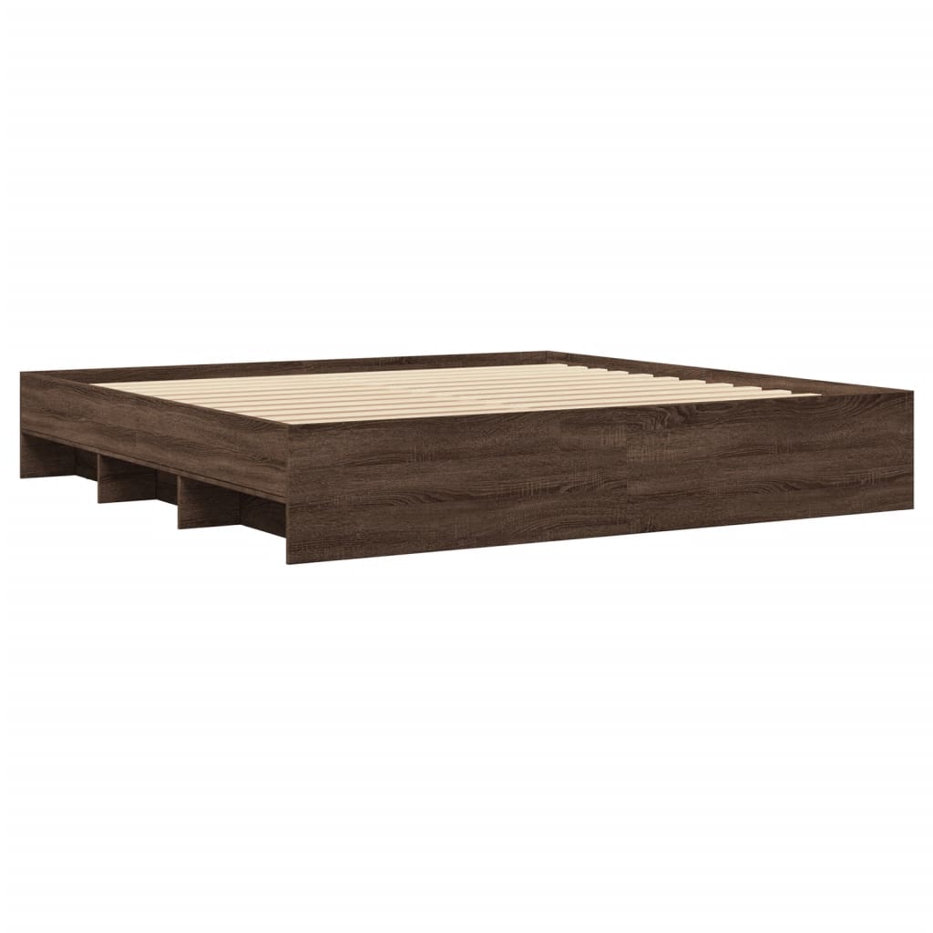 Sengeramme uten madrass madrass brun eik 200x200 cm