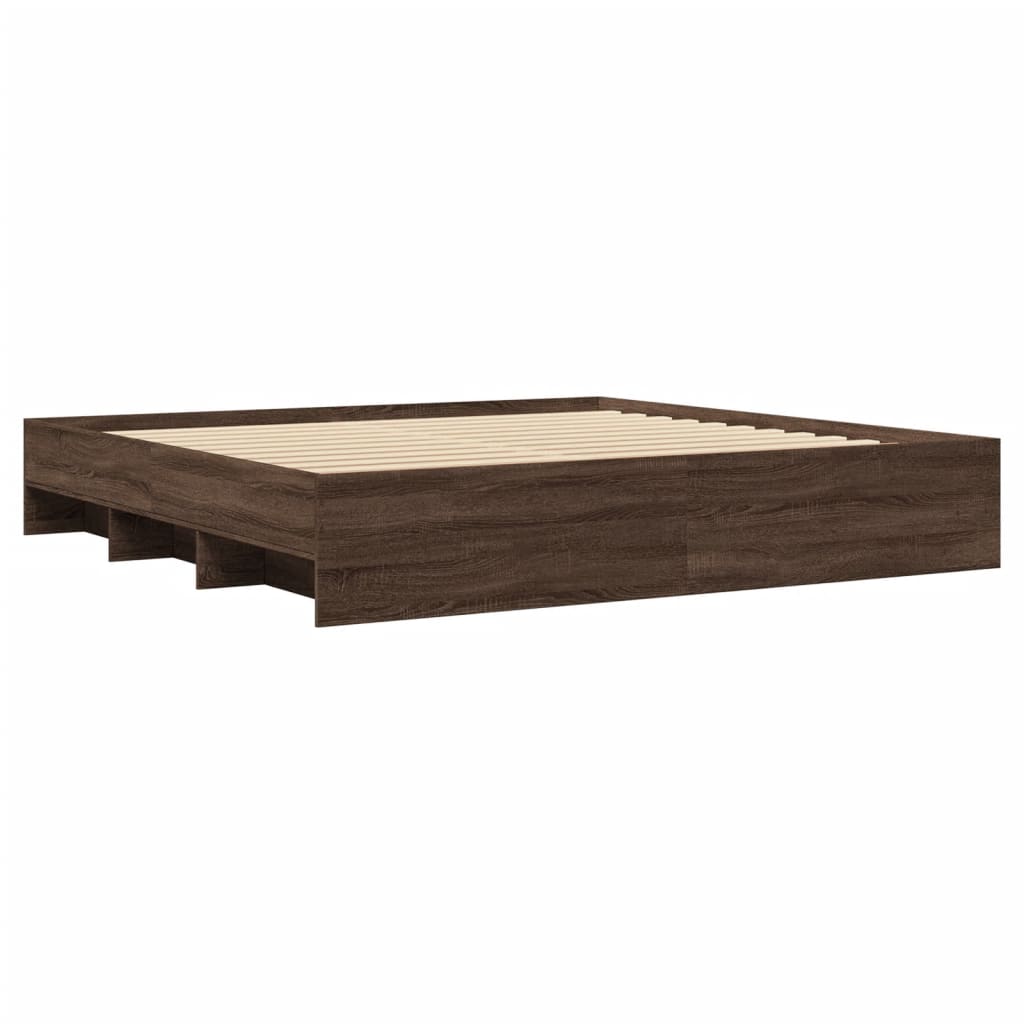 Sengeramme uten madrass madrass brun eik 200x200 cm
