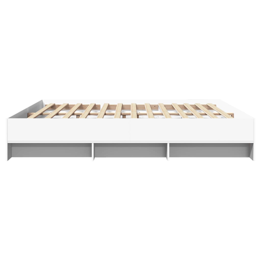 Sengeramme uten madrass hvit 180x200 cm konstruert tre