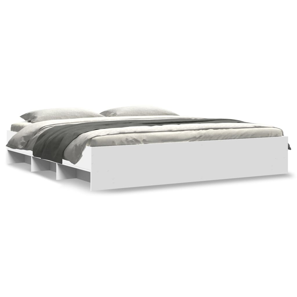 Sengeramme uten madrass hvit 180x200 cm konstruert tre