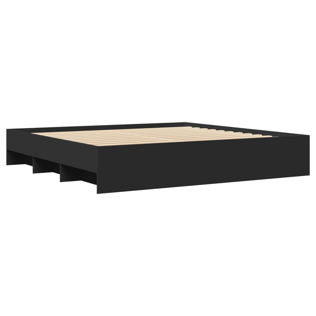 Sengeramme uten madrass svart 180x200 cm konstruert tre