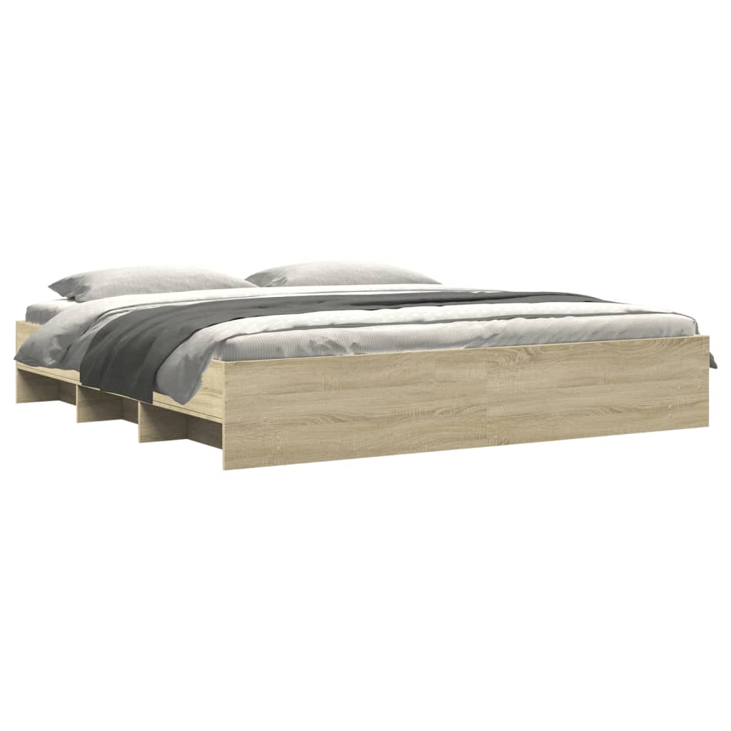 Sengeramme uten madrass sonoma eik 180x200 cm konstruert tre