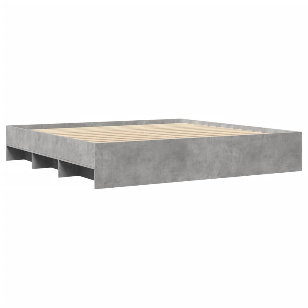 Sengeramme uten madrass betonggrå 180x200 cm konstruert tre