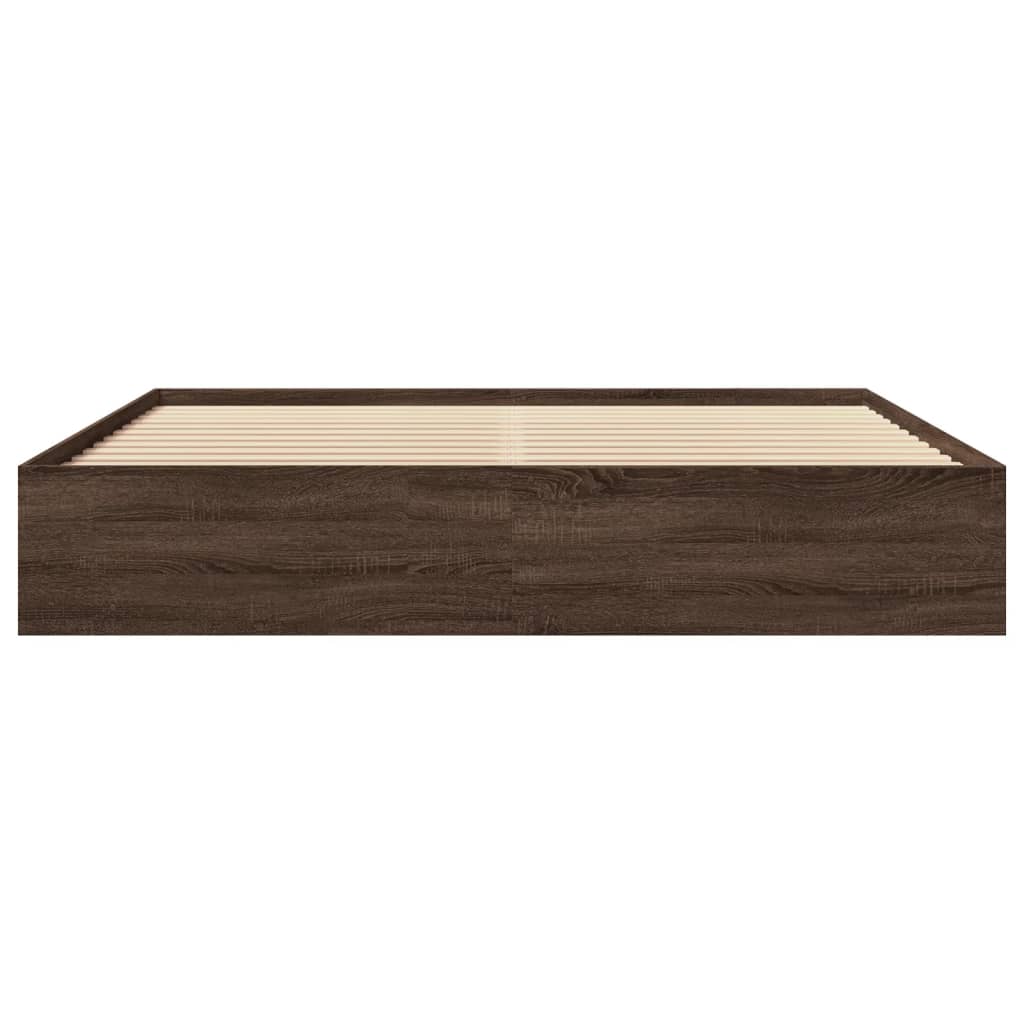 Sengeramme uten madrass brun eik 180x200 cm konstruert tre