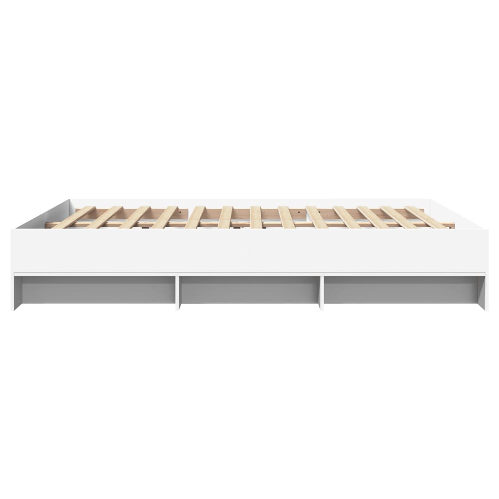 Sengeramme uten madrass hvit 160x200 cm konstruert tre