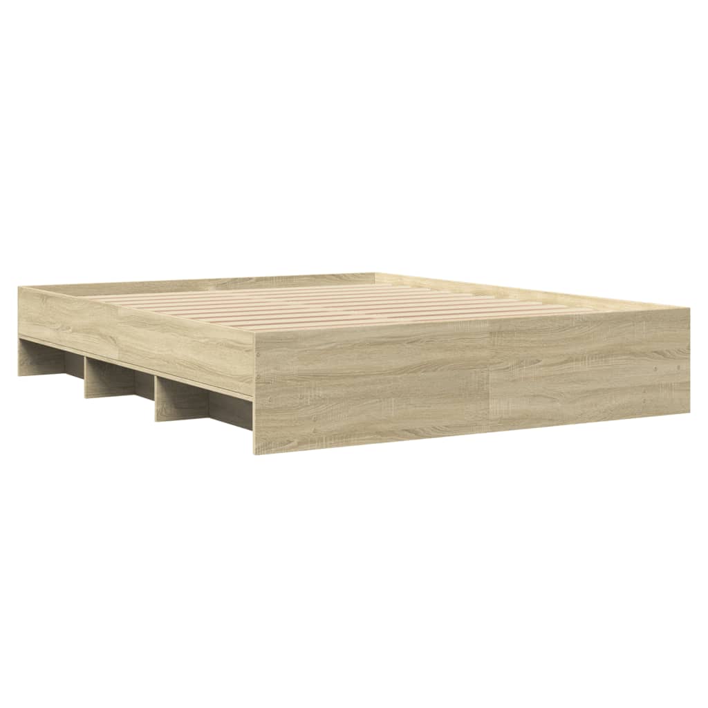 Sengeramme uten madrass sonoma eik 160x200 cm konstruert tre