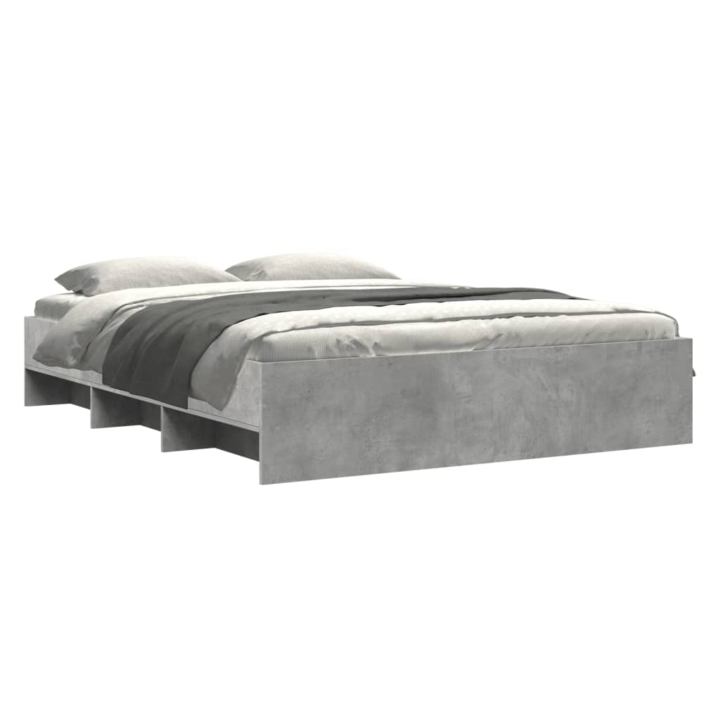 Sengeramme uten madrass betonggrå 160x200 cm konstruert tre