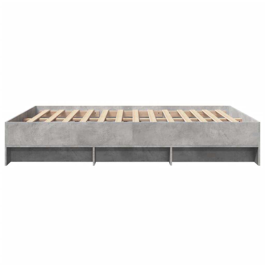 Sengeramme uten madrass betonggrå 160x200 cm konstruert tre