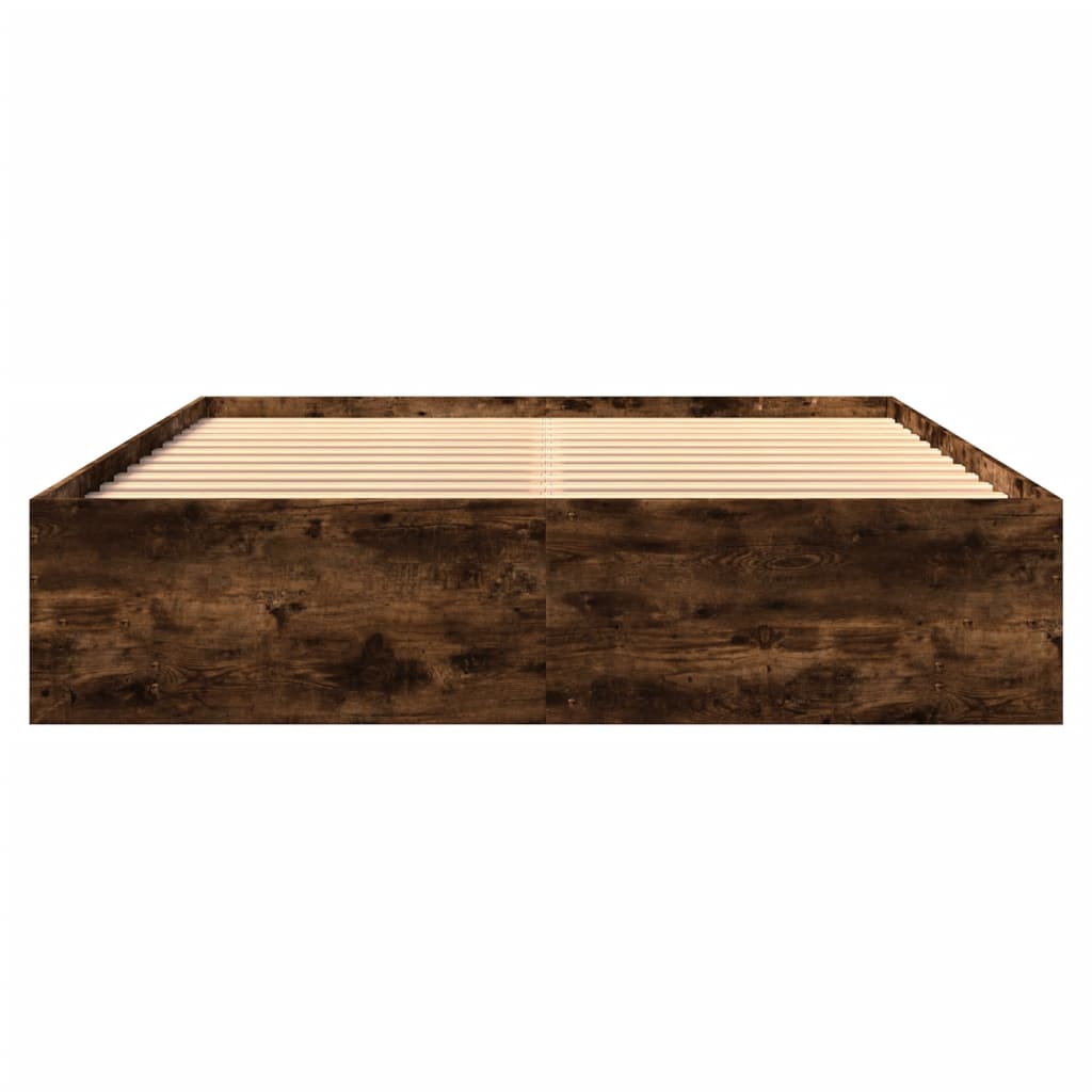 Sengeramme uten madrass røkt eik 160x200 cm konstruert tre