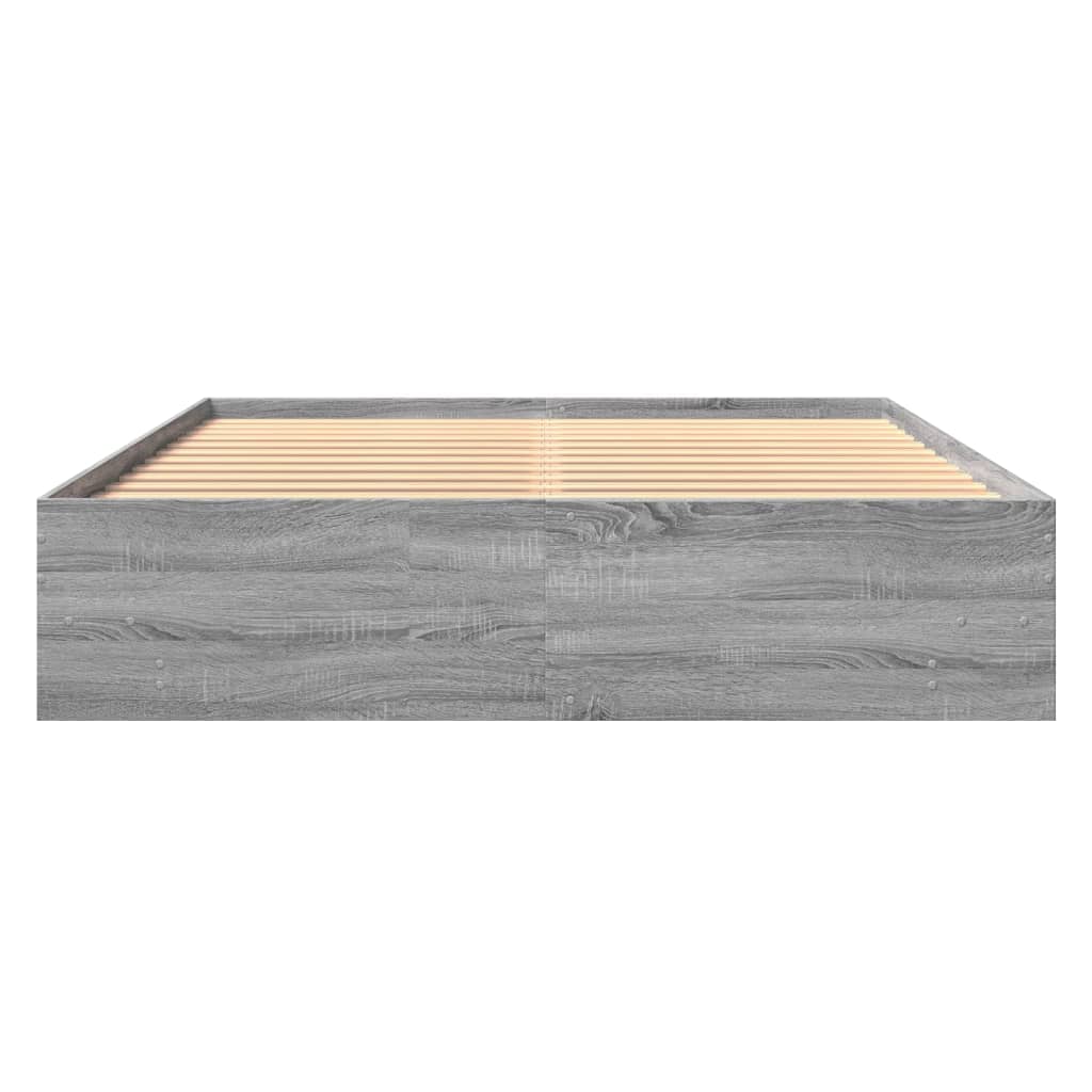 Sengeramme uten madrass grå sonoma 160x200 cm konstruert tre
