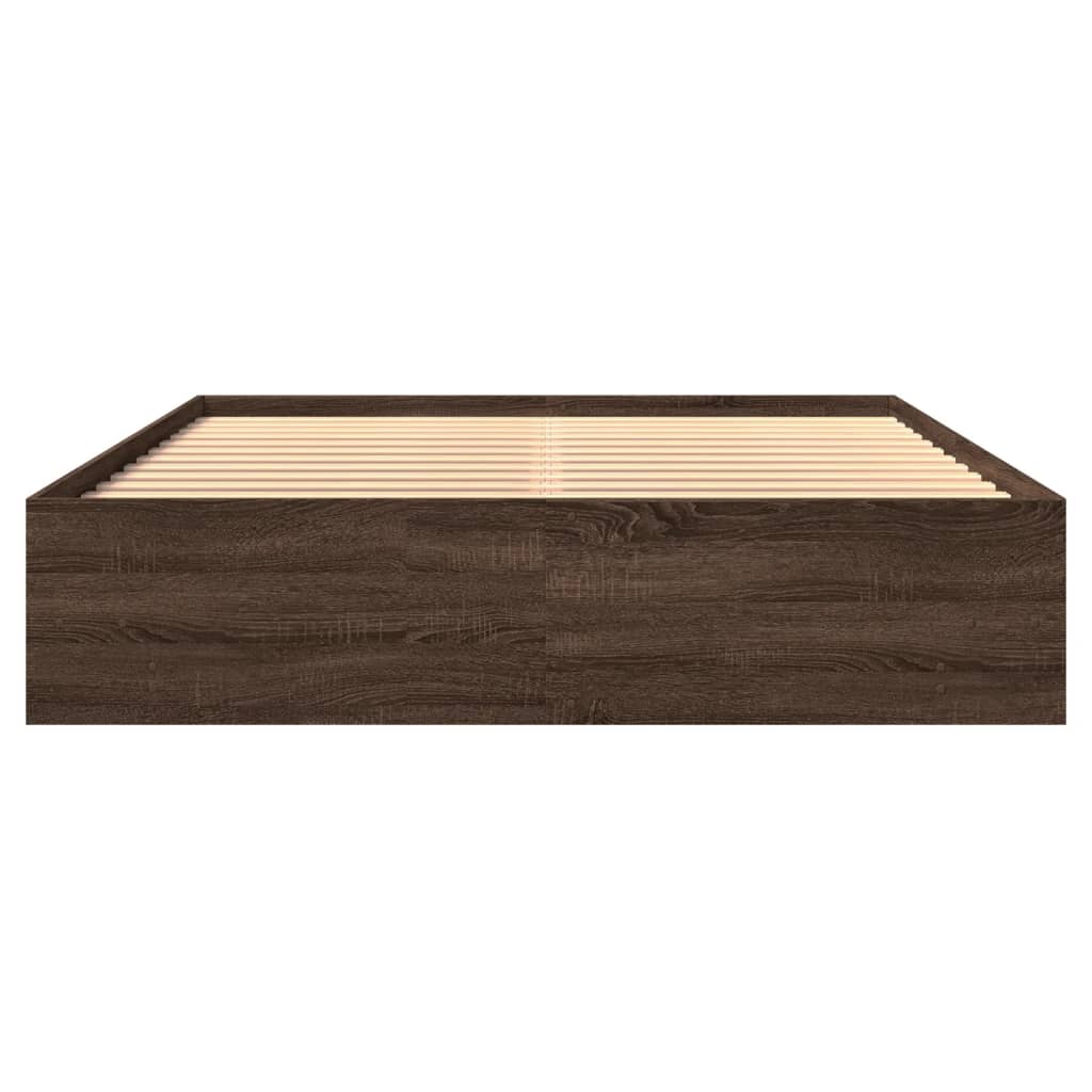 Sengeramme uten madrass brun eik 160x200 cm konstruert tre