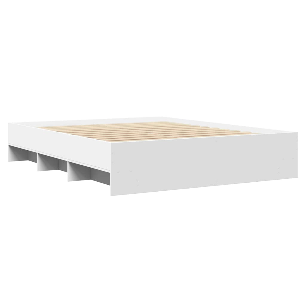 Sengeramme hvit 150x200 cm konstruert tre
