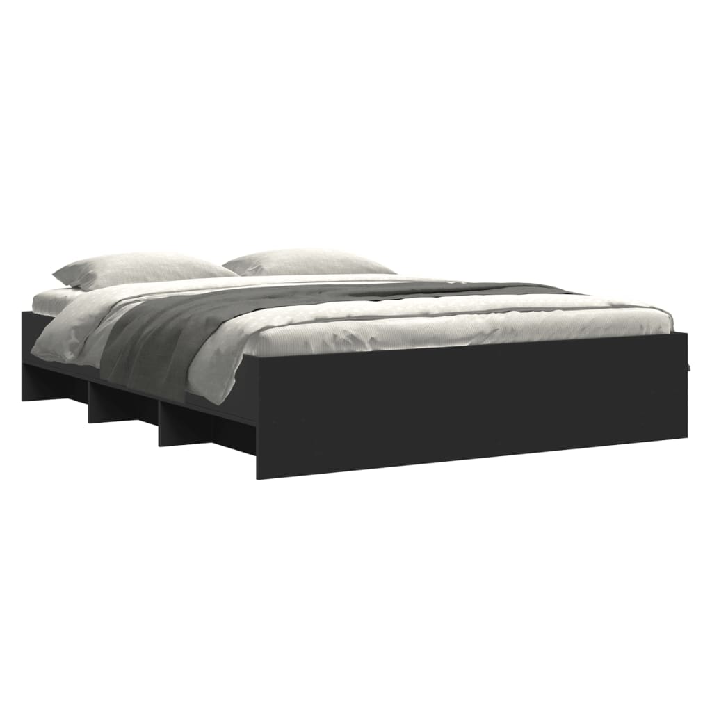 Sengeramme svart 150x200 cm konstruert tre