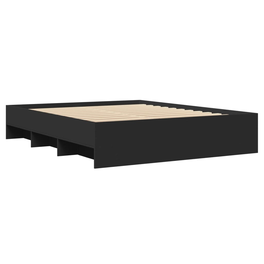 Sengeramme svart 150x200 cm konstruert tre