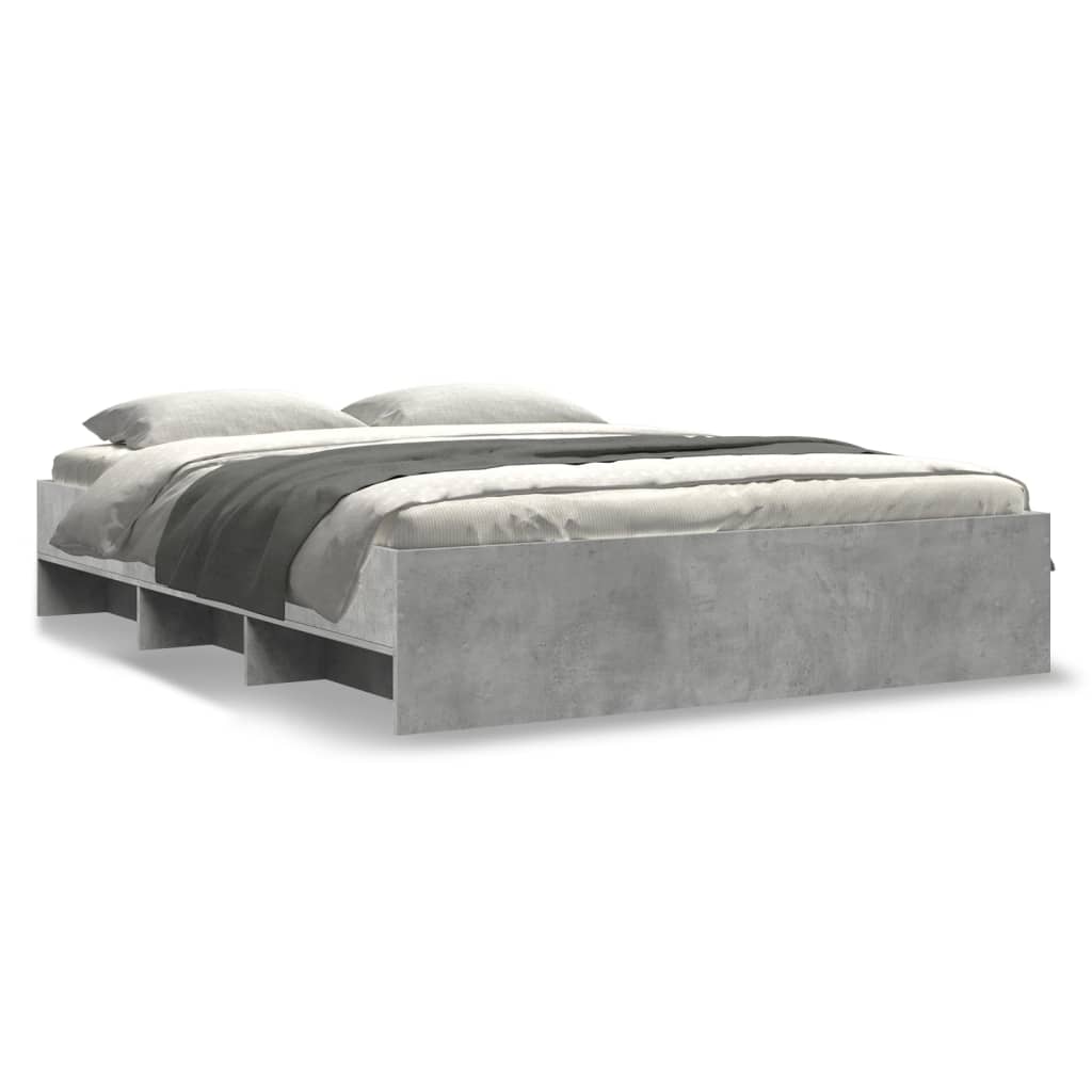 Sengeramme betonggrå 150x200 cm konstruert tre