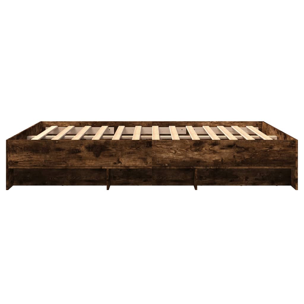 Sengeramme uten madrass røkt eik 150x200 cm konstruert tre