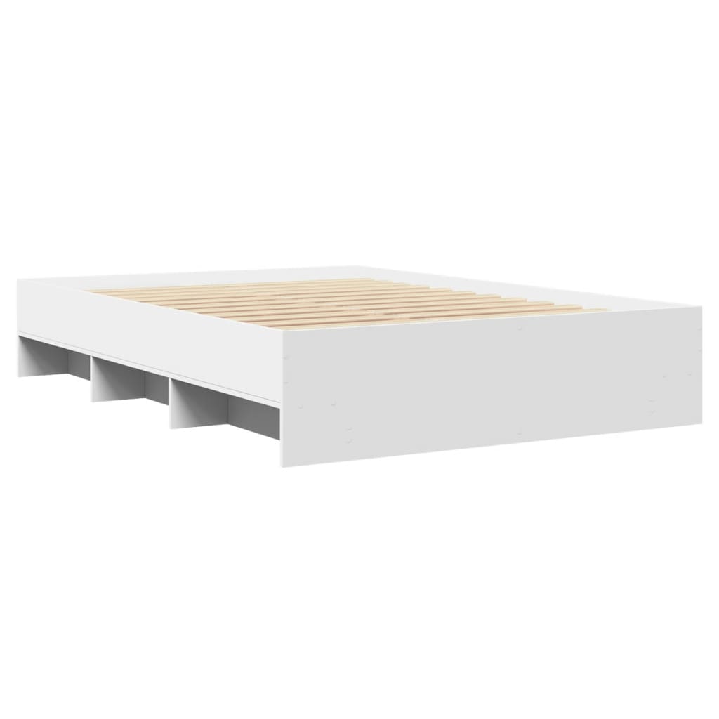 Sengeramme hvit 140x200 cm konstruert tre