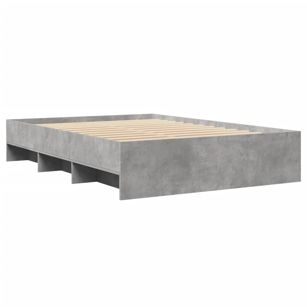 Sengeramme betonggrå 140x200 cm konstruert tre
