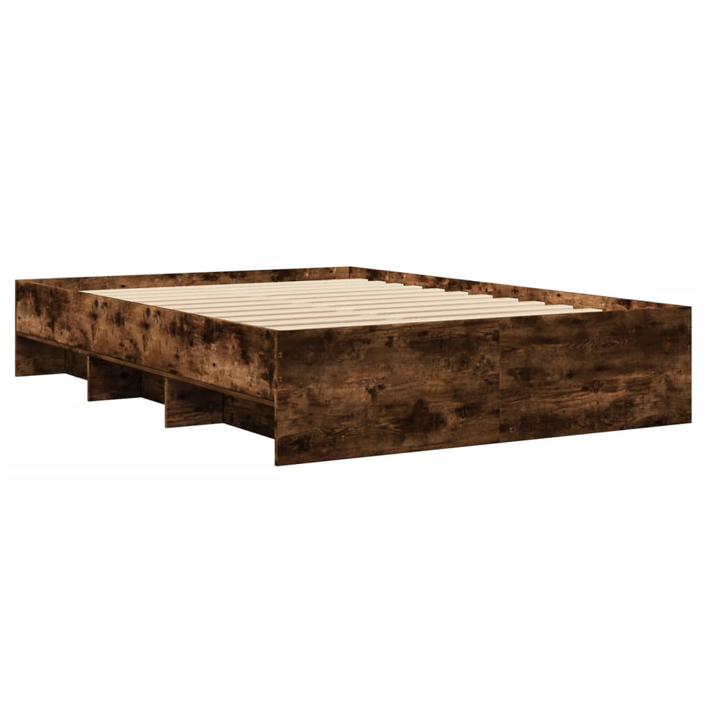 Sengeramme uten madrass røkt eik 140x200 cm konstruert tre