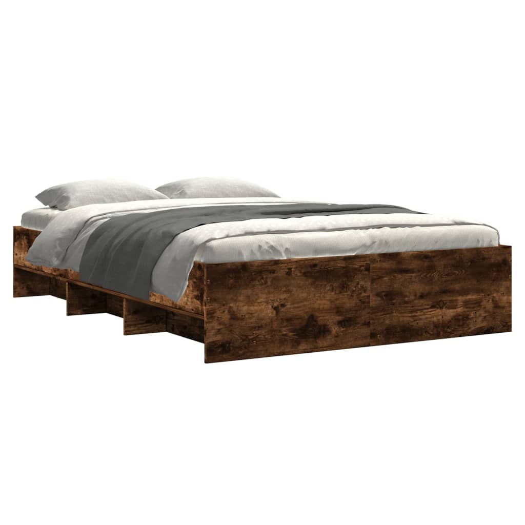 Sengeramme uten madrass røkt eik 140x200 cm konstruert tre