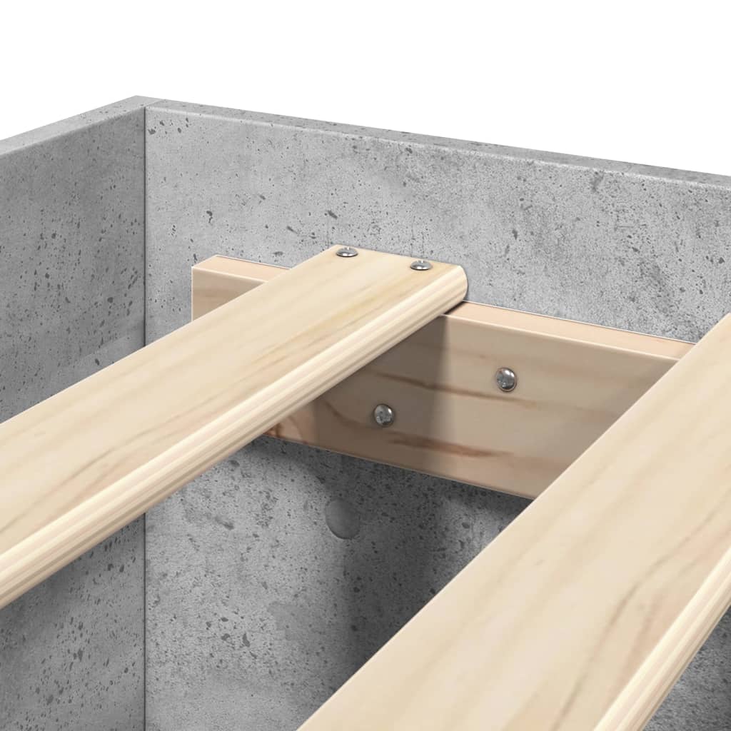 Sengeramme betonggrå 100x200 cm konstruert tre