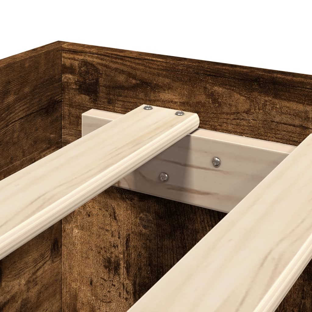 Sengeramme uten madrass røkt eik 100x200 cm konstruert tre