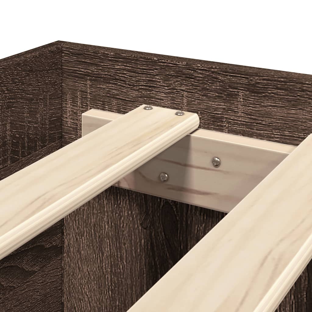 Sengeramme uten madrass brun eik 100x200 cm konstruert tre