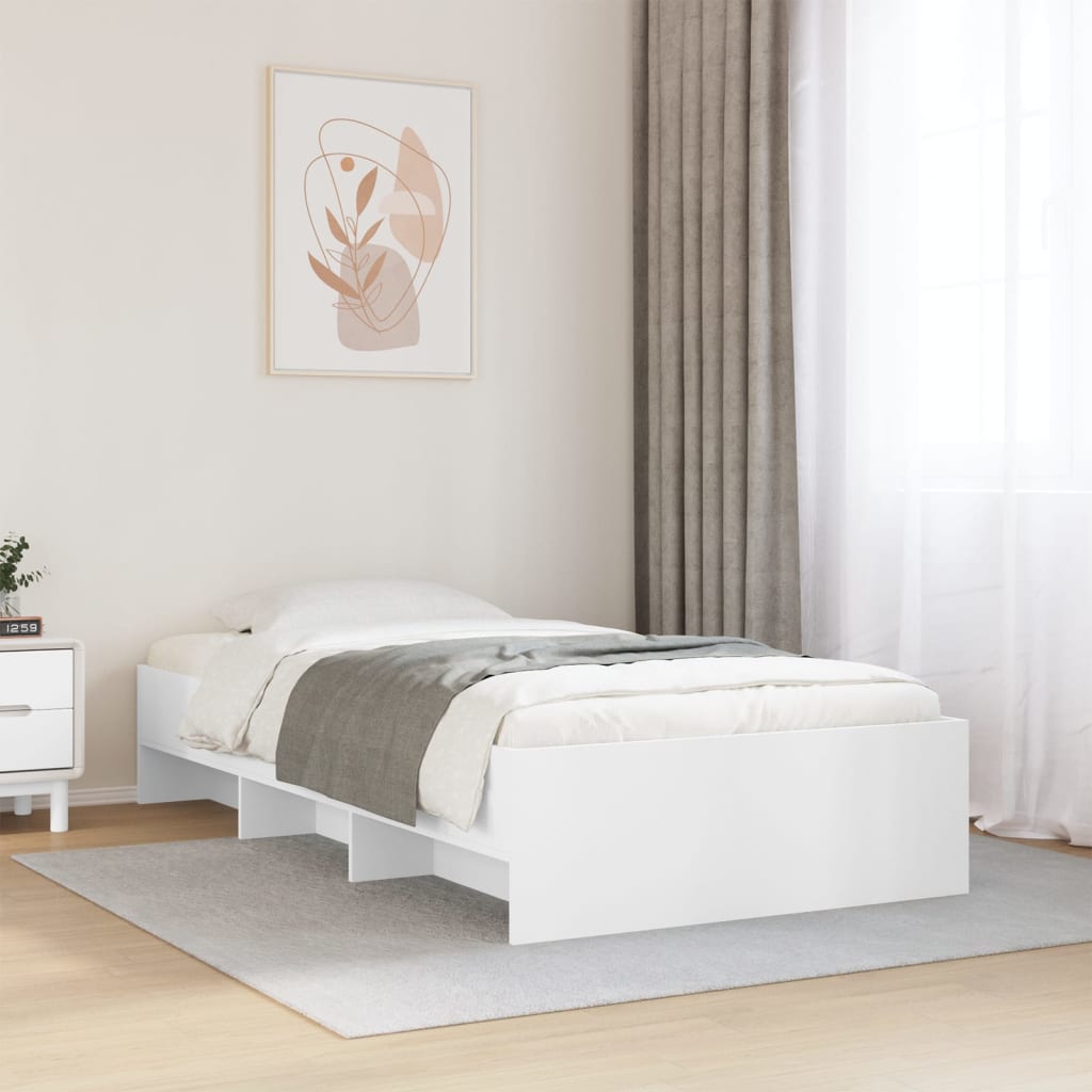 Sengeramme hvit 90x200 cm konstruert tre