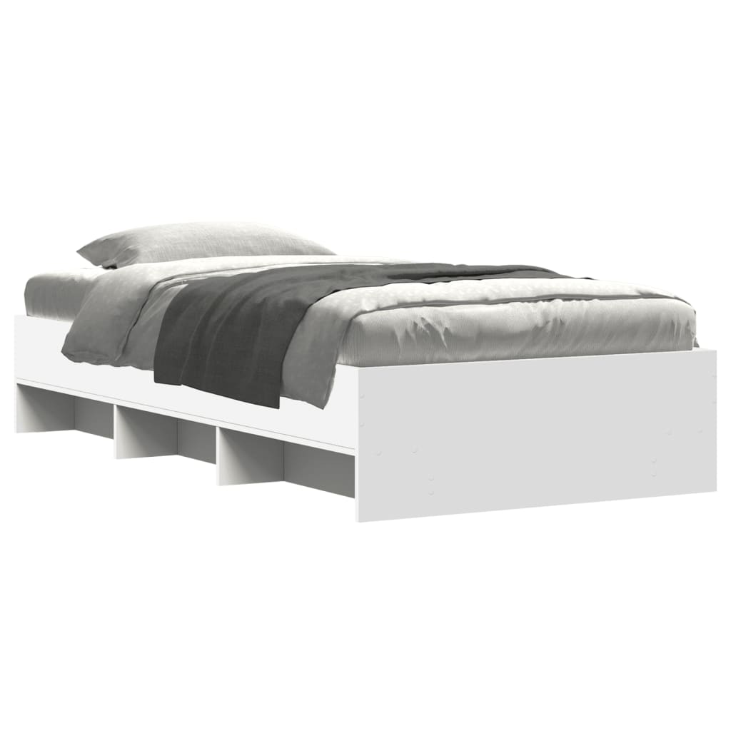 Sengeramme hvit 90x200 cm konstruert tre