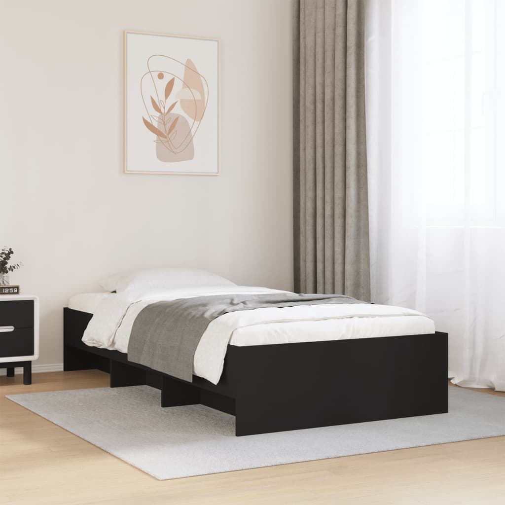 Sengeramme svart 90x200 cm konstruert tre