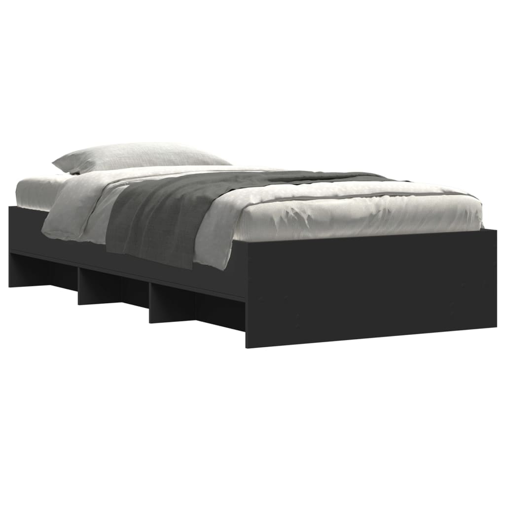 Sengeramme svart 90x200 cm konstruert tre